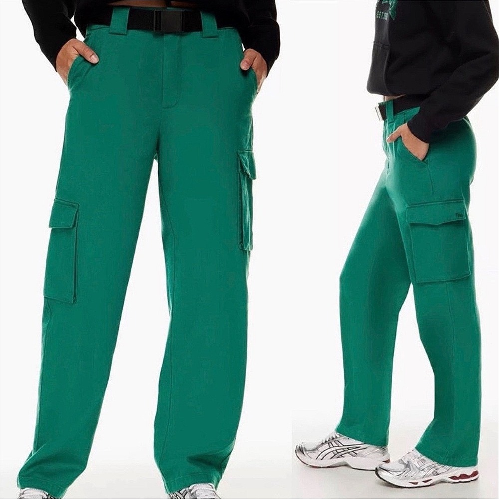 Aritzia Tna Cargo Pants Small Green Cotton Utility Straight Leg Streetwear